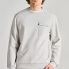 Felpa girocollo taschino cotone bianco