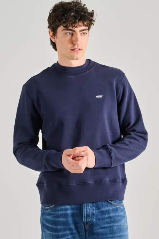 Felpa main cotone blu