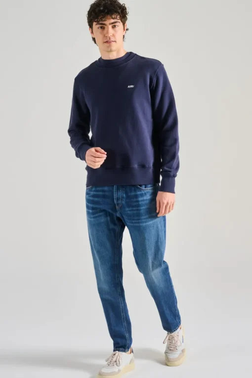 Felpa main cotone blu