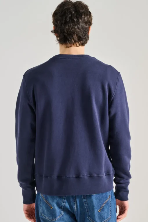 Felpa main cotone blu