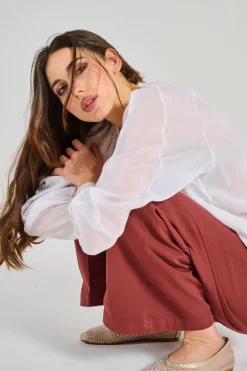 Forte forte pantaloni cotone marrone