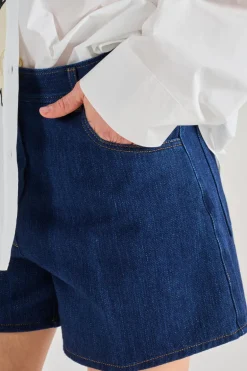 Forte forte shorts denim cotone blu