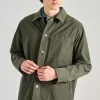 Giacca camicia over tessuto verde