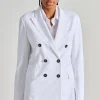 Giacca doppiopetto piquet bianco