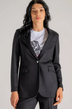 Giacca lana/cashmere/poliammide nero