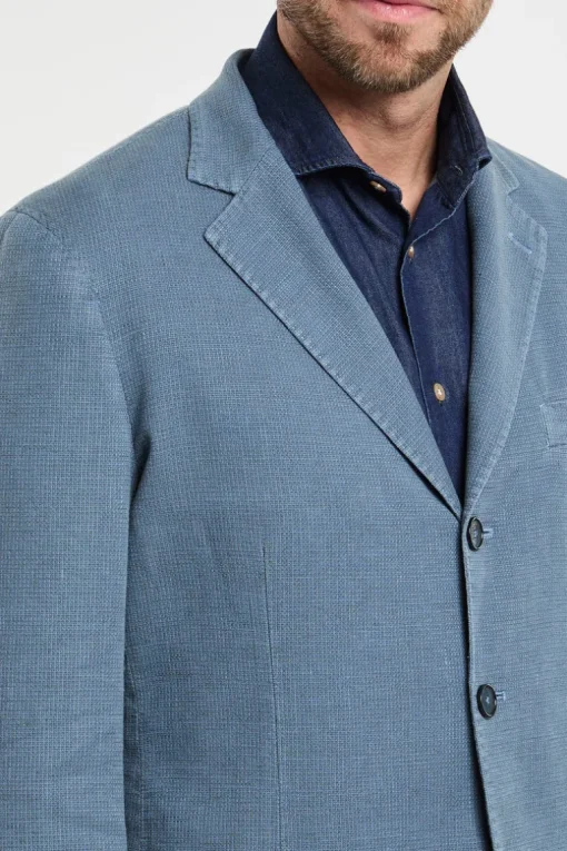 Giacca multicolor in misto cotone/lino