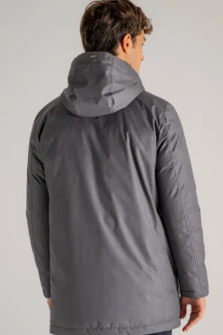 Giaccone collo in maglia grigio uomo