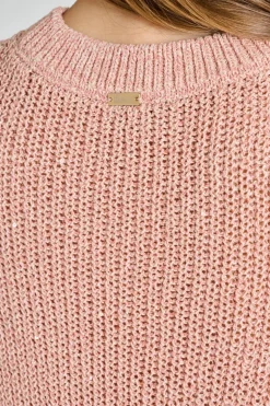 Gilet maglia paillettes rosa