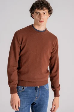 Girocollo lana/cashmere marrone