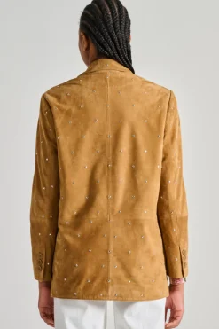 Giubbotti giacca in pelle marrone