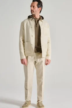 Giubbotti overshirt 100% cotone beige
