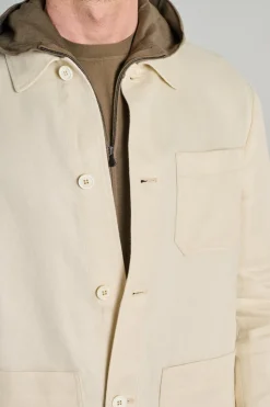 Giubbotti overshirt 100% cotone beige
