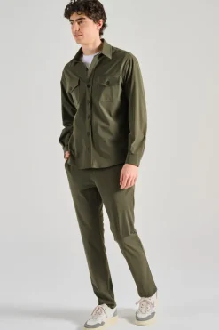 Giubbotti overshirt cotone verde
