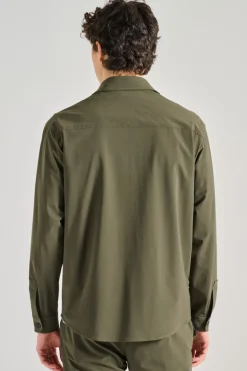 Giubbotti overshirt cotone verde