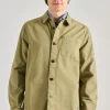 Giubbotti washd overshirt cotone verde