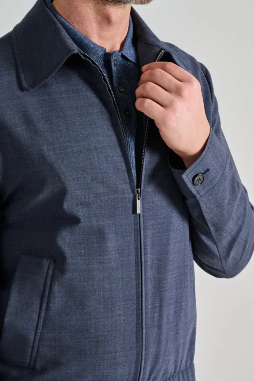 Giubbotto bomber tessuto blu