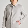 Giubbotto coach jacket cotone/lino beige