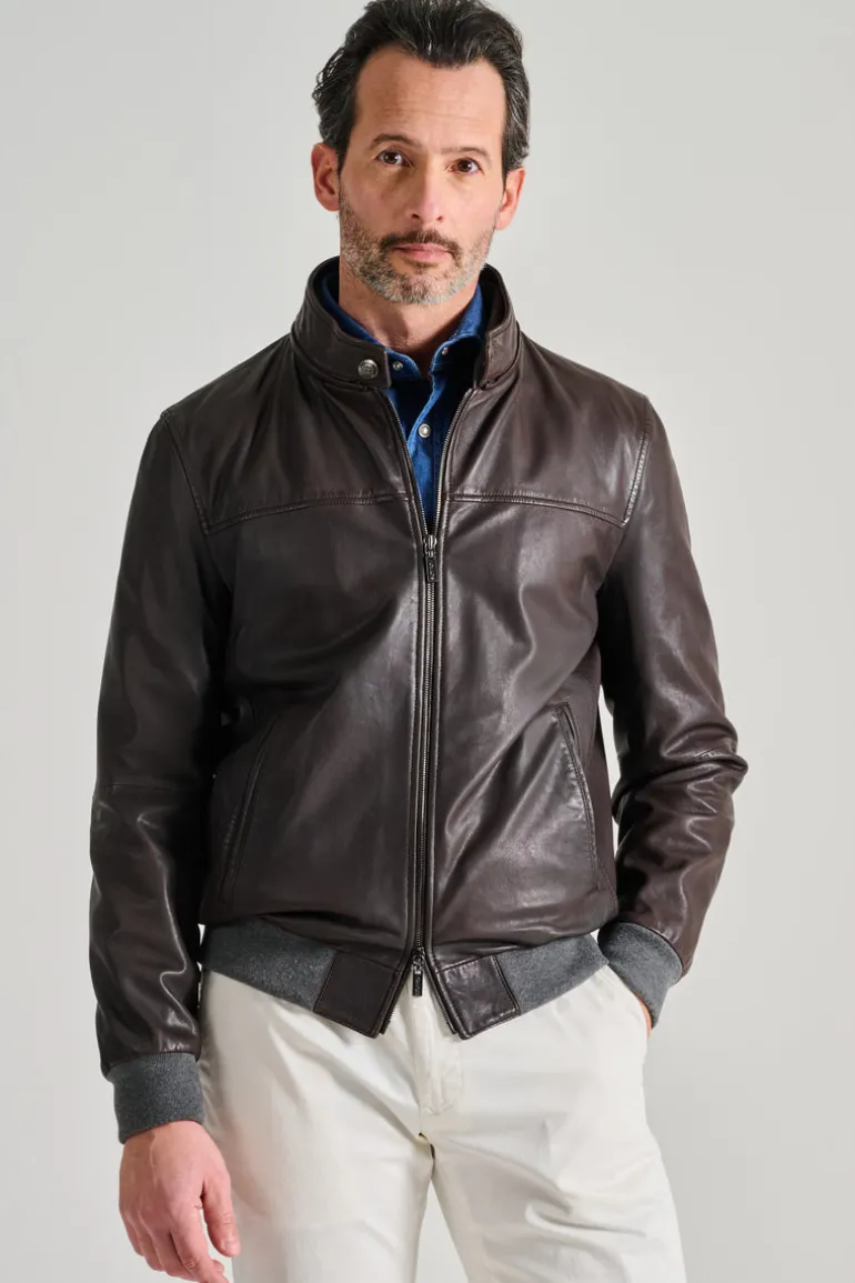 Giubbotto pelle marrone