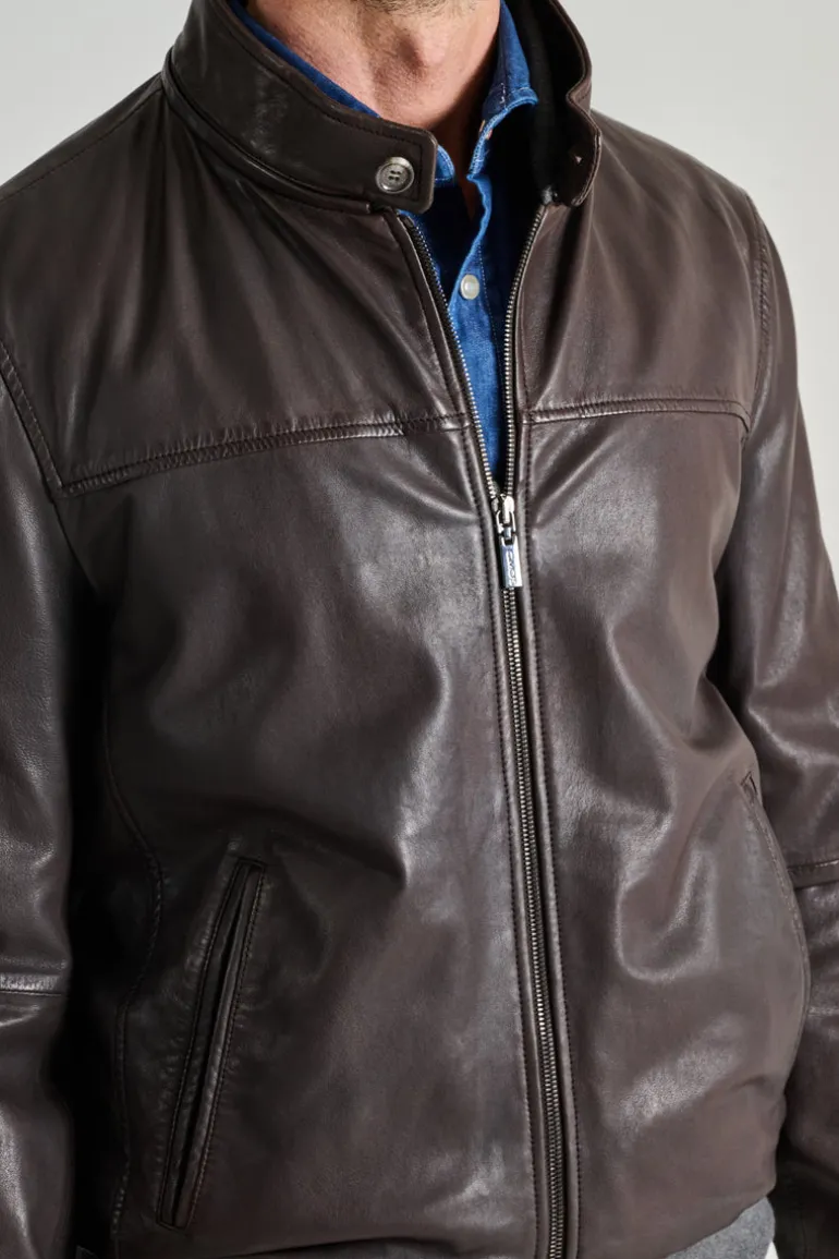 Giubbotto pelle marrone