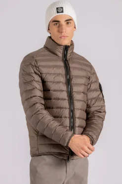 Giubbotto vera piuma rds marrone 100% poliammide