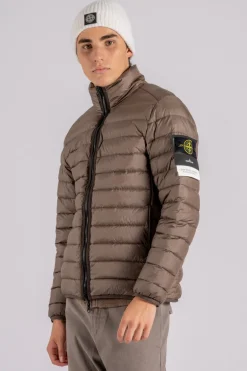 Giubbotto vera piuma rds marrone 100% poliammide