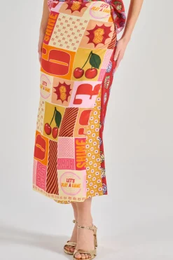 Gonna amber viscosa rosso