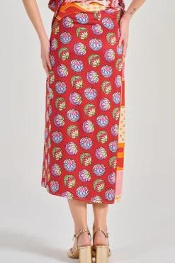 Gonna amber viscosa rosso