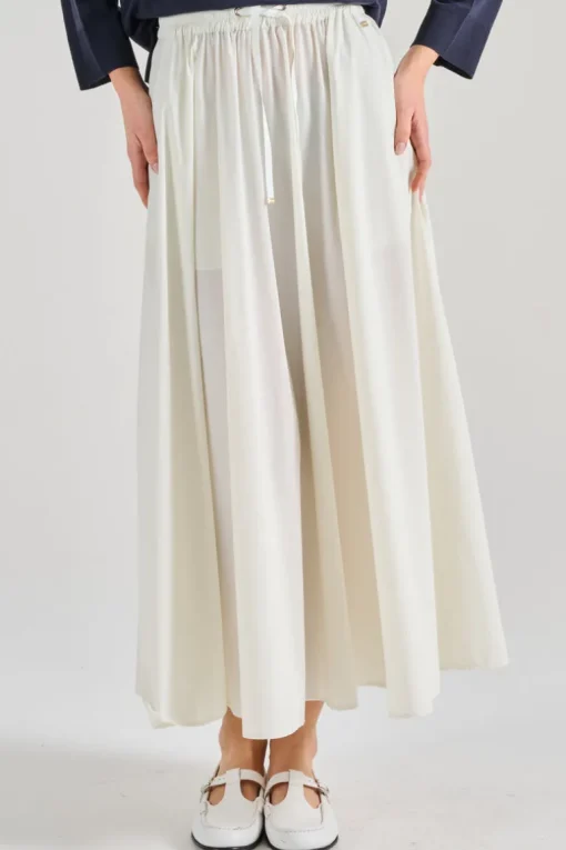 Gonna light nylon stretch bianco