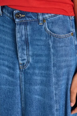 Gonna mirella viscosa blu