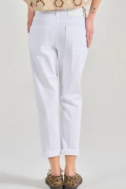 Jeans koons gioiello cotone bianco