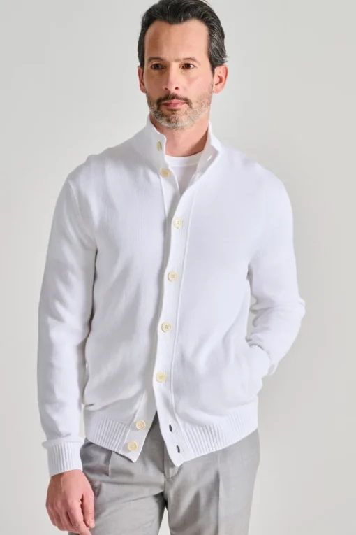 Maglia con bottoni cotone bianco