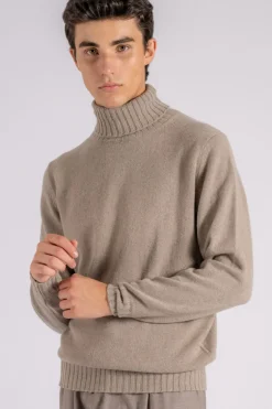 Maglia dolcevita lana/cashmere grigio