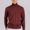 Maglia dolcevita royal merino lana rossa