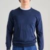 Maglia girocollo cotsilk blu