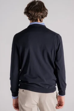 Maglia girocollo flex wool lana vergine/poliammide blu