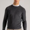 Maglia girocollo lana blu