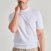 Maglia girocollo mezza manica cotone bianco