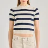 Maglia girocollo tessuto blu
