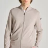 Maglia maxell full zip knit beige