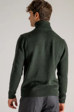 Maglia rasata verde uomo