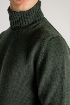 Maglia rasata verde uomo