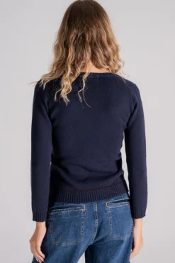 Maglia scollo a v 100% ws blu