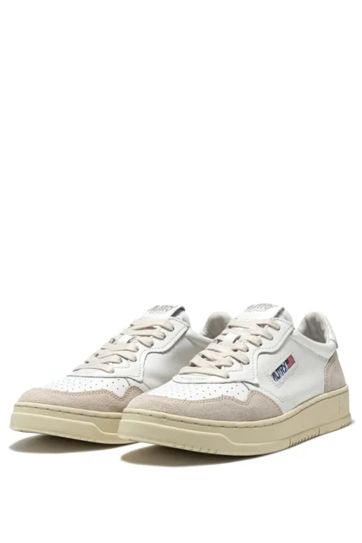 Medalist low wom leat suede bianco donna