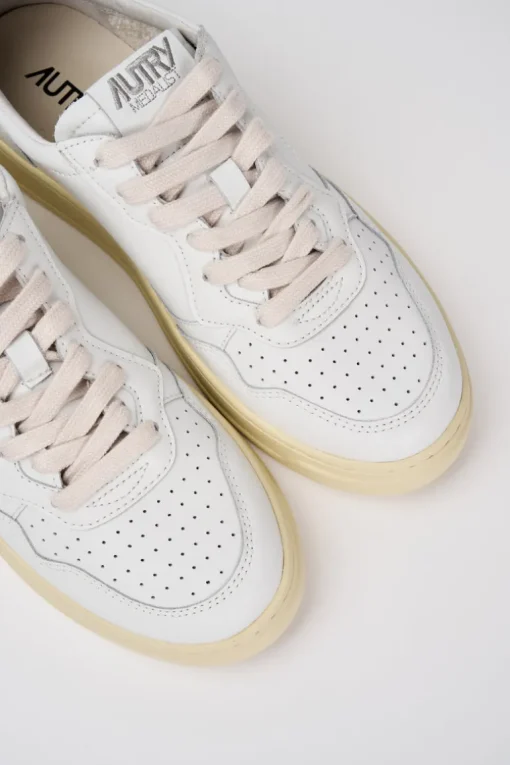 Medalist low wom leatleat bianco e blu donna