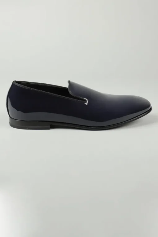 Mocassino in vernice blu uomo 88082-18320