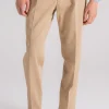 Pantalone beige in cotone/elastam