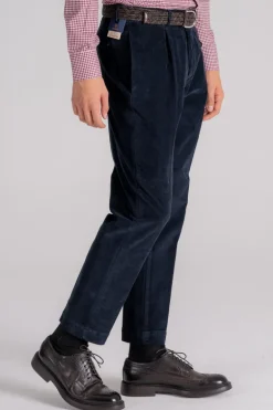 Pantalone blu in cotone/elastam