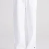 Pantalone con dettaglio bottoni cotone/poliestere bianco