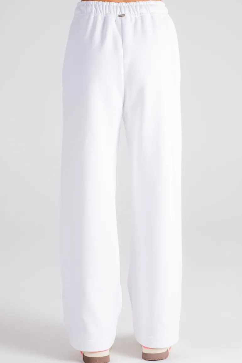 Pantalone con dettaglio bottoni cotone/poliestere bianco