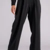 Pantalone nero triacetato/poliestere